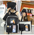 5pcs Backpack Set Letter Patch Classic Backpack Shoulder Tote Bag Square Bag Pencil Case For School School Bag Set For Graduate, Teen Girls, Freshman, Sophomore, Junior & Senior In College, University